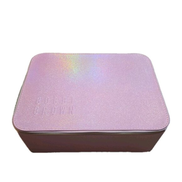 Bobbi Brown Other - Bobbi Brown Makeup Beauty Case With Mirror & Handle Shimmery Pink Zip Closure